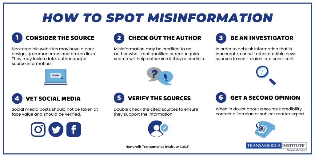 Transamerica Institute Misinformation Infographic